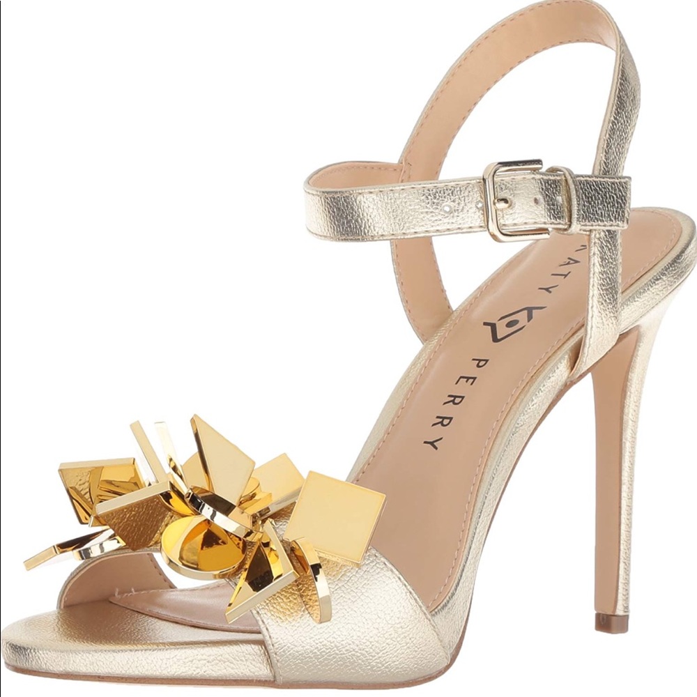 NEW Katy Perry Gold Kelsi Sandal Heels